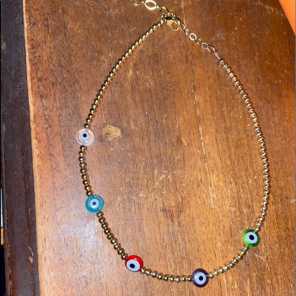14K Gold Plated Evil Eye Choker